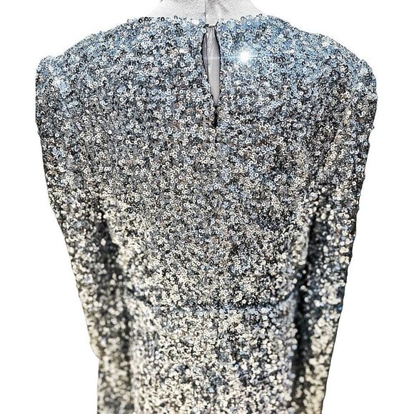 Lulu’s Silver Sequin Party Dress Size XL NWOT Fairycore Disco Bling - Picture 9 of 10